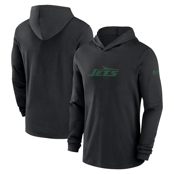 New York Jets Black Sideline Performance Hoodie - Zenithce