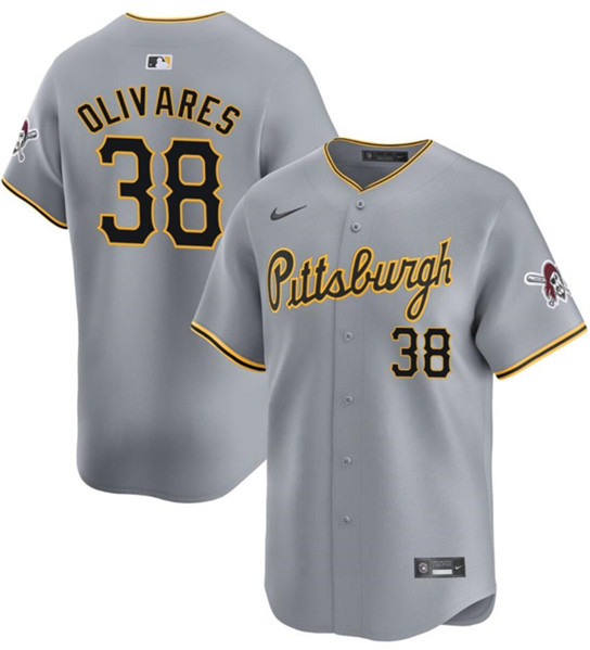 Pittsburgh Pirates #38 Edward Olivares Gray 2024 Away Limited Stitched Jersey - Zenithce