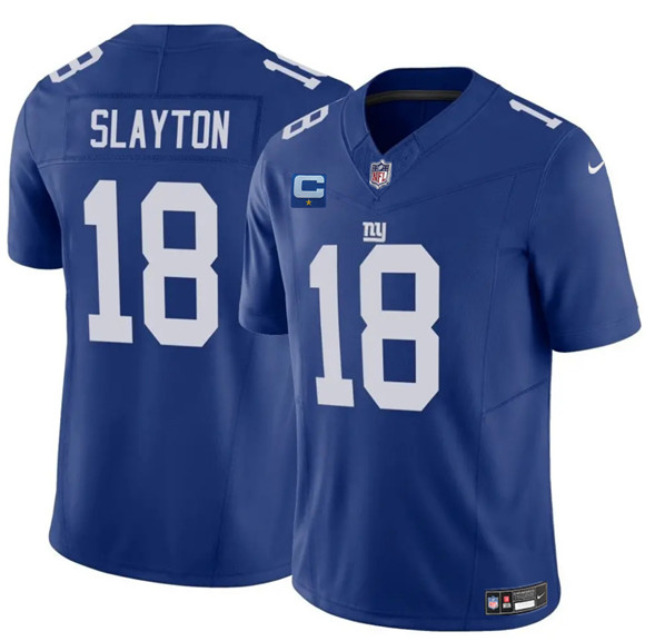 New York Giants #18 Darius Slayton Blue 2025 F.U.S.E. With 1-Star C Patch Vapor Untouchable Limited Stitched Jersey - Zenithce