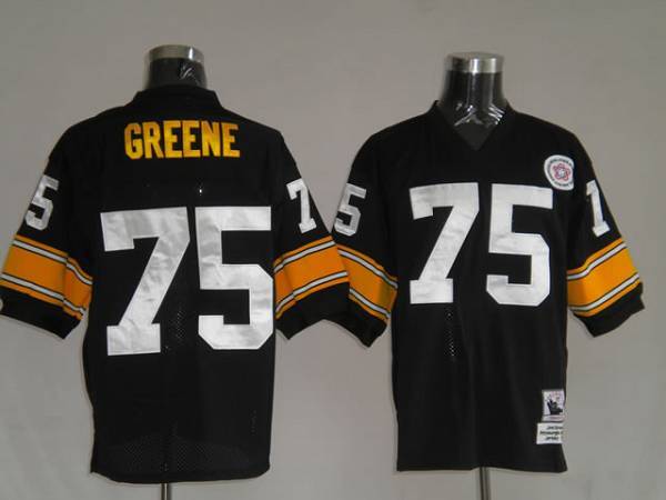 Mitchell Ness Steelers #75 Joe Greene Black Stitched Throwback Jersey - Zenithce