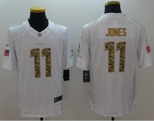 Falcons #11 Julio Jones White Stitched Limited Salute To Service Nike Jersey - Zenithce