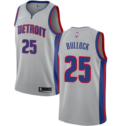 Pistons #25 Reggie Bullock Silver Swingman Statement Edition Jersey - Zenithce