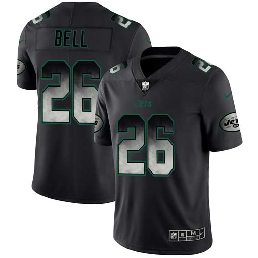 New York Jets #26 Le'Veon Bell 2019 Black Smoke Fashion Limited Stitched Jersey - Zenithce