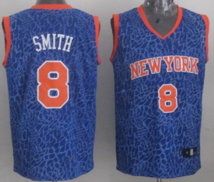 New York Knicks #8 J.R. Smith Blue Leopard Print Fashion Jersey - Zenithce