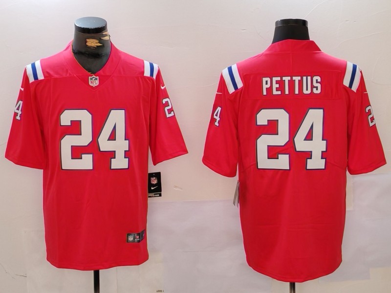 New England Patriots #24 Dell Pettus Red Vapor Limited Stitched Jersey - Zenithce