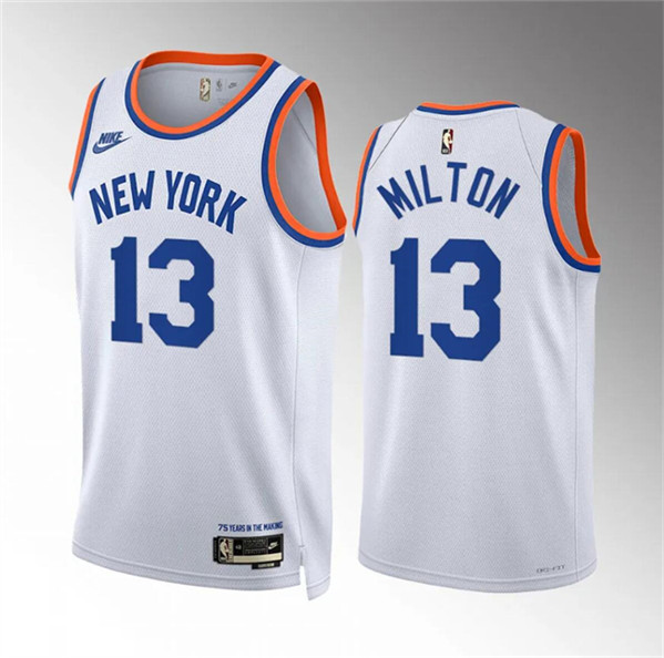 New York Knicks #13 Shake Milton White 2021-22 City Edition Stitched Jersey - Zenithce
