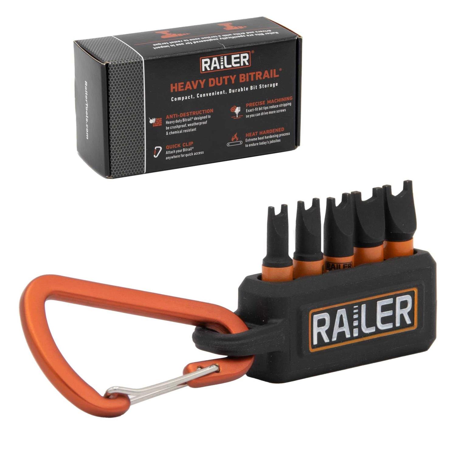Spanner Screwdriver Bit Set Railer 5PC S2 Steel Spanner Impact Driver Bit Set With A Tool Storage Bit Holder & Carabiner - Zenithce