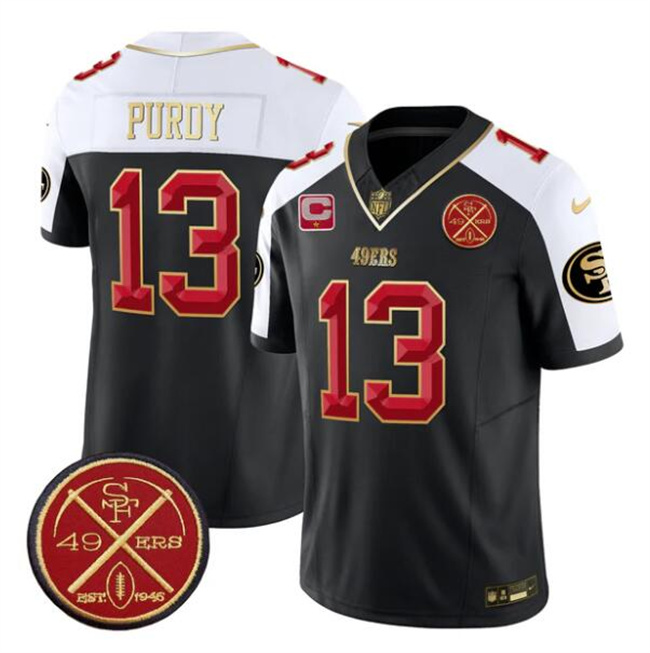 San Francisco 49ers #13 Brock Purdy Black Alternate F.U.S.E. 1-Star C With Est.1946 Patch Vapor Limited Stitched Jersey - Zenithce