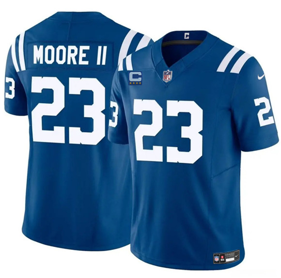 Indianapolis Colts #23 Kenny Moore II Blue 2025 F.U.S.E. With 4-Star C Patch Vapor Limited Stitched Jersey - Zenithce