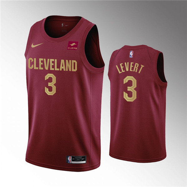 Cleveland Cavaliers #3 Caris LeVert Wine Icon Edition Stitched Jersey - Zenithce