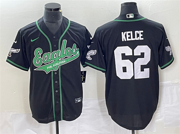 Philadelphia Eagles #62 Jason Kelce Black Cool Base Stitched Jersey - Zenithce