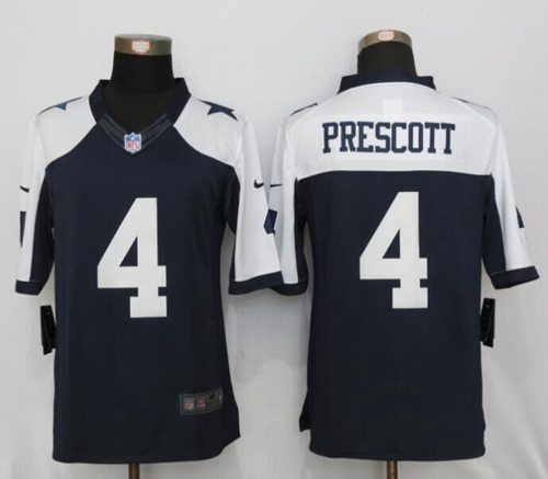 Cowboys #4 Dak Prescott Navy Blue Thanksgiving Stitched Limited Nike Jersey - Zenithce