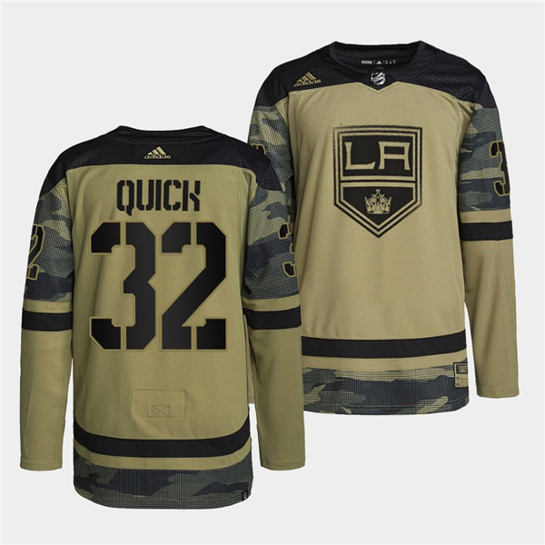 Los Angeles Kings #32 Jonathan Quick 2022 Camo Military Appreciation Night Stitched Jersey - Zenithce
