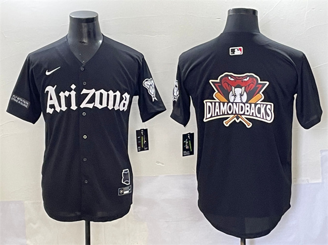 Arizona Diamondbacks Team Big Logo Black 'Gothic Desert Fang Edition' Vapor Premier Limited Stitched Jersey - Zenithce