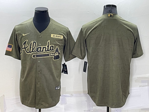 Atlanta Braves Blank Camo Salute To Service Cool Base Stitched Jersey - Zenithce
