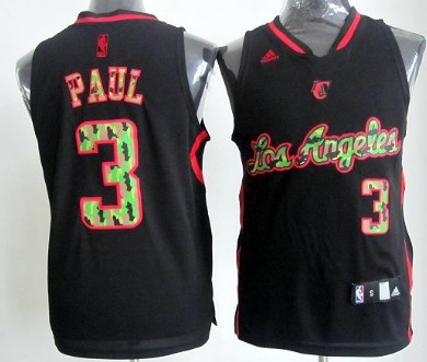Los Angeles Clippers #3 Chris Paul Black Camo Fashion Jersey - Zenithce
