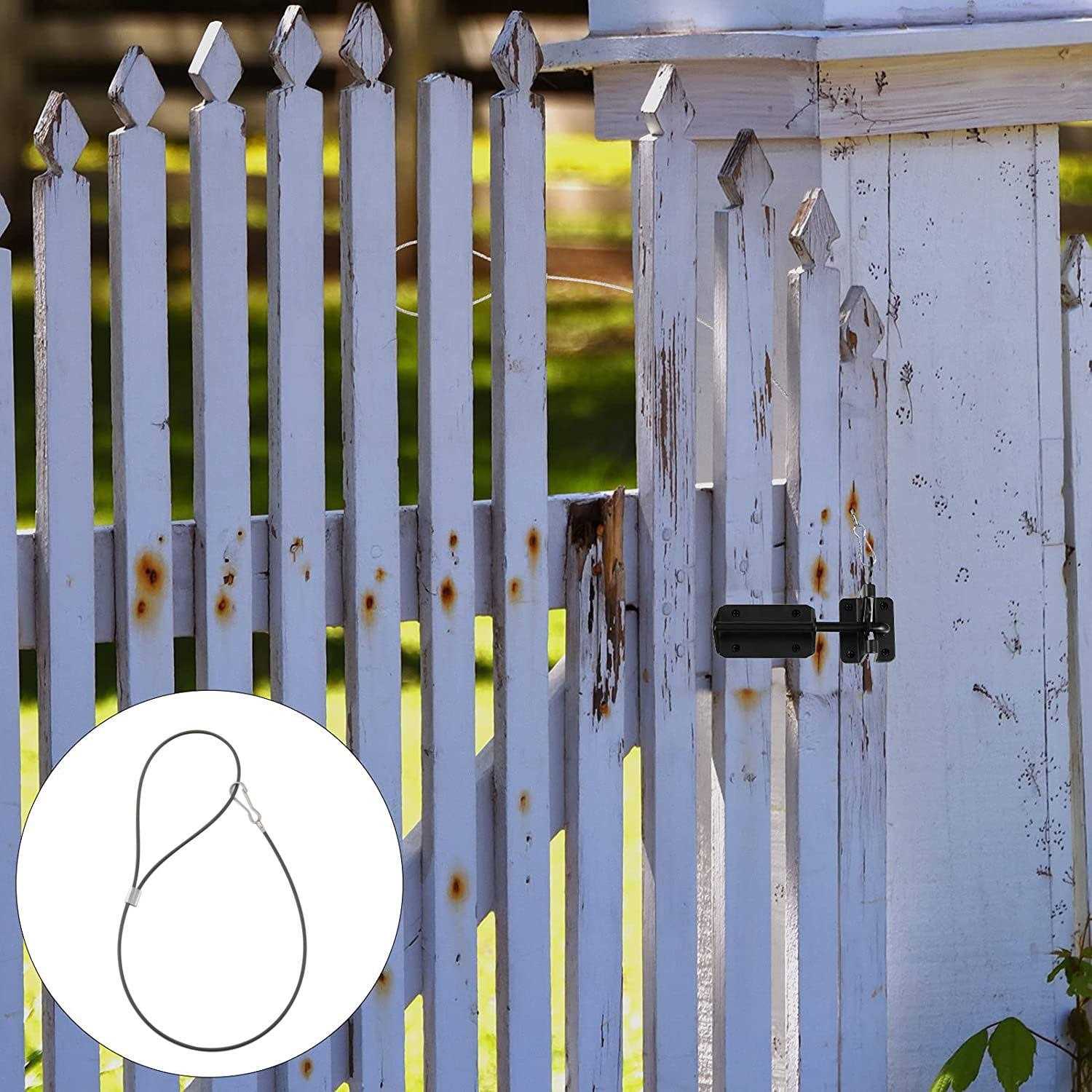 DGBRSM 2pcs Stainless Steel Adjustable Gate Latch Cable Pull Gate Latch Pull Gate Latch String Fence Gate Pull Lock Latch Gate Opener for Metal - Zenithce