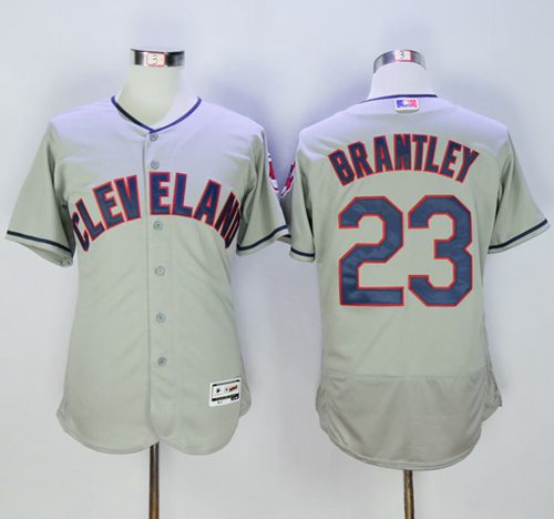 Indians #23 Michael Brantley Grey Flexbase Authentic Collection Stitched Jersey - Zenithce