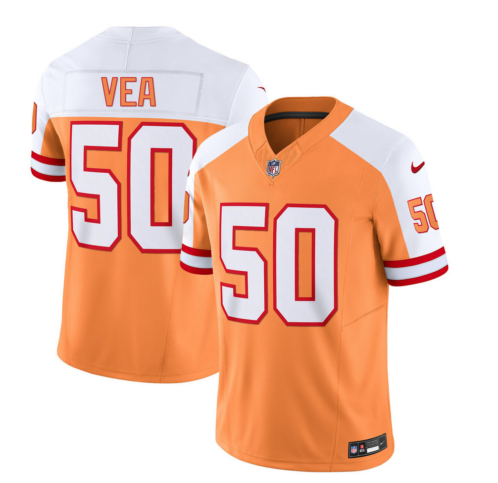 Tampa Bay Buccaneers #50 Vita Vea 2023 F.U.S.E. White Gold Throwback Limited Stitched Jersey - Zenithce