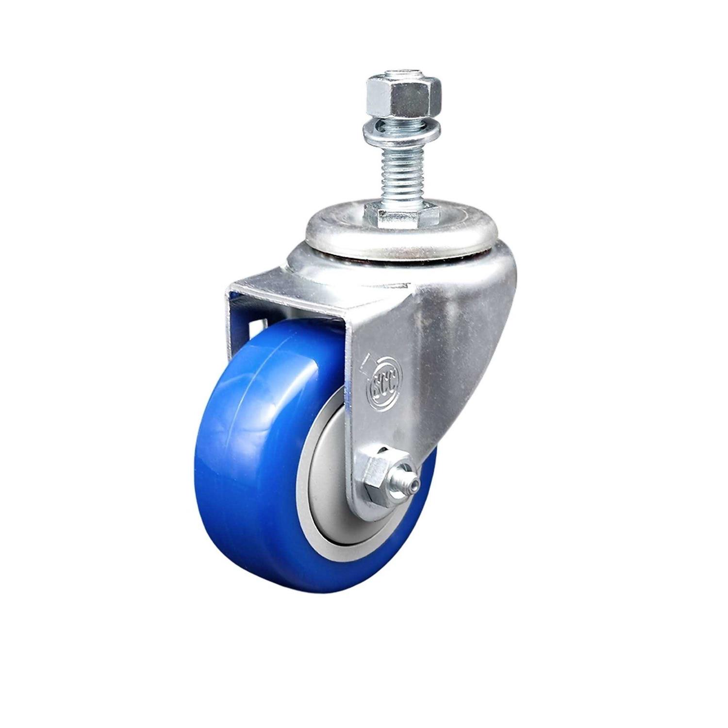 Service Caster Polyurethane Wheel Swivel Threaded Stem Caster Set Brake - Zenithce
