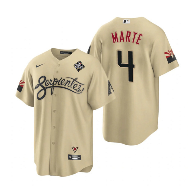 Arizona Diamondbacks #4 Ketel Marte Gold 2023 World Series City Connect Cool Base Stitched Jersey - Zenithce
