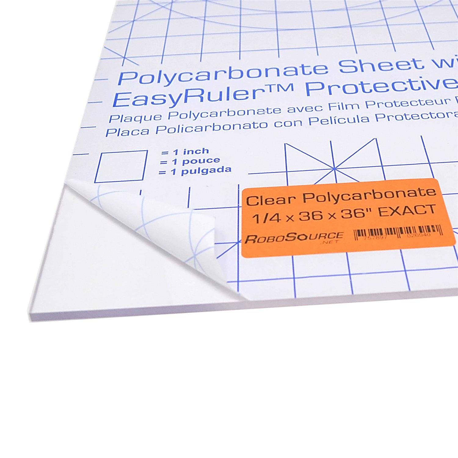 Robosource Polycarbonate Clear Plastic Sheet Exact with Easyruler Film - Zenithce