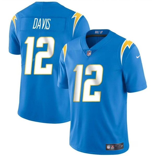 Los Angeles Chargers #12 Derius Davis Blue 2024 Vapor Limited Stitched Jersey - Zenithce