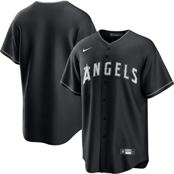 Los Angeles Angels Blank Black Lights Out Limited Stitched Jersey - Zenithce
