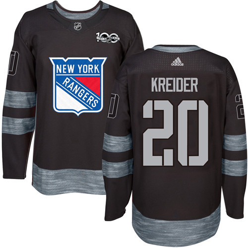 Rangers #20 Chris Kreider Black 1917-2017 100th Anniversary Stitched Jersey - Zenithce