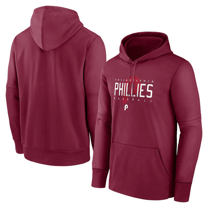 Philadelphia Phillies Burgundy Pregame Performance Pullover Hoodie - Zenithce