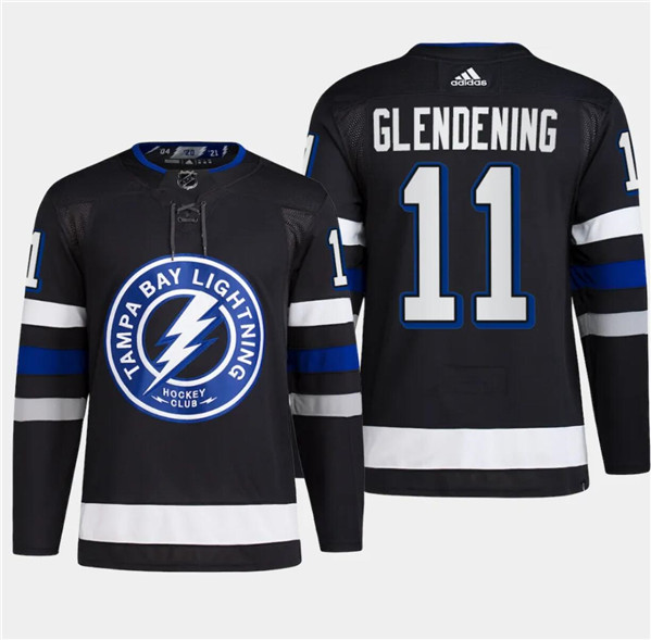 Tampa Bay Lightning #11 Luke Glendening Black Alternate Premier Breakaway Stitched Jersey - Zenithce