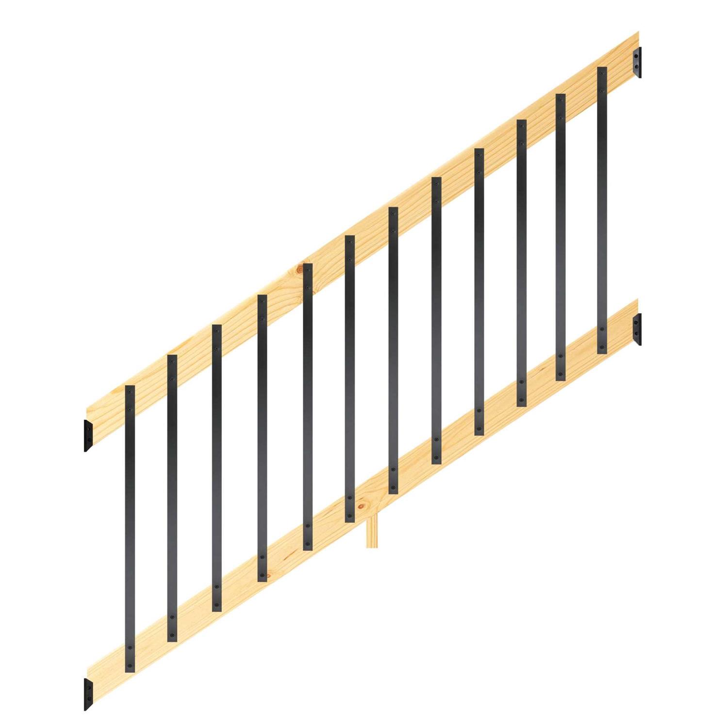 ProWood 6 ft Wood Railing Kit with Flat Aluminum Balusters - Zenithce