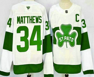 Toronto Maple Leafs #34 Auston Matthews White St Pats Authentic Jersey - Zenithce