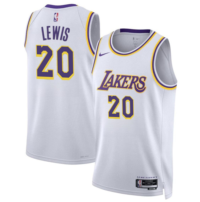 Los Angeles Lakers #20 Maxwell Lewis White 2024 Association Edition Stitched Jersey - Zenithce