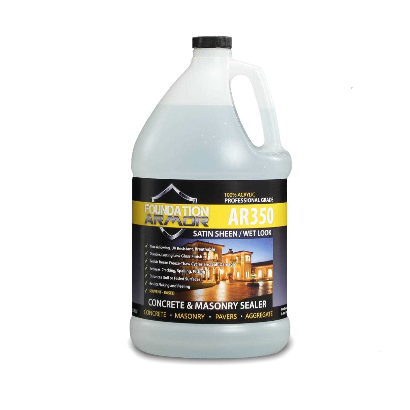 Foundation Armor Armor AR350 Solvent Based Acrylic Wet Look Concrete Sealer and Paver Sealer - Zenithce