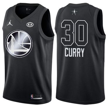 Warriors 30 Stephen Curry Jordan Brand Black 2018 All-Star Game Swingman Jersey - Zenithce