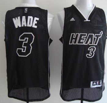 Miami Heat #3 Dwyane Wade All Black With White Swingman Jersey - Zenithce