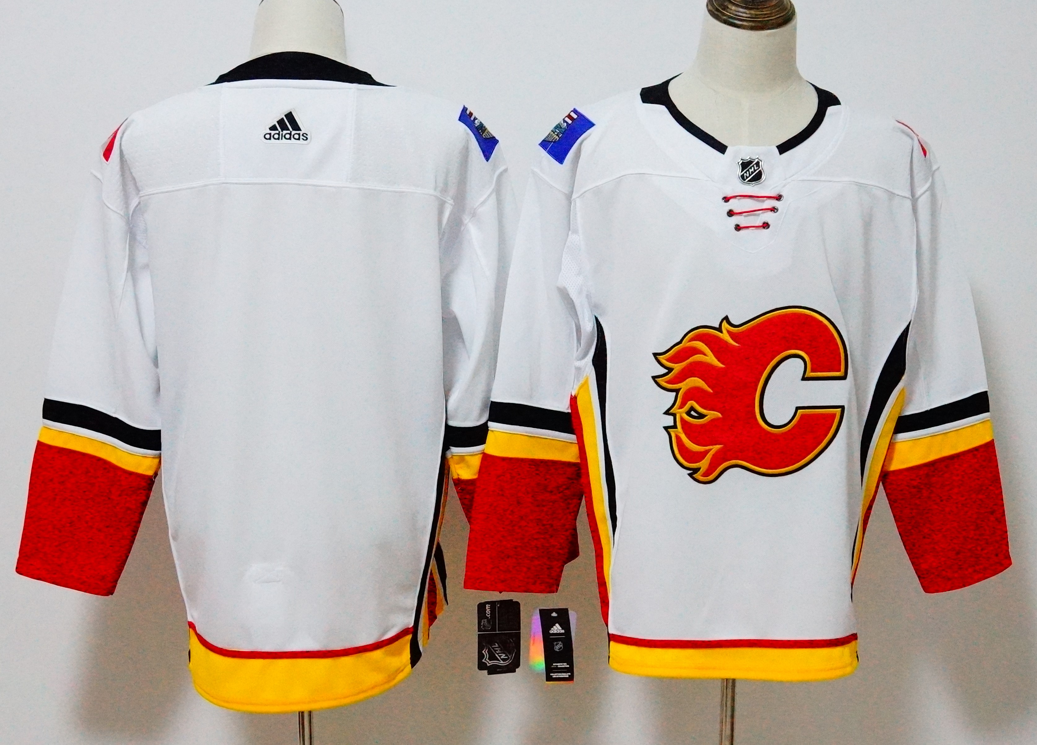 Calgary Flames White Stitched Adidas Jersey - Zenithce