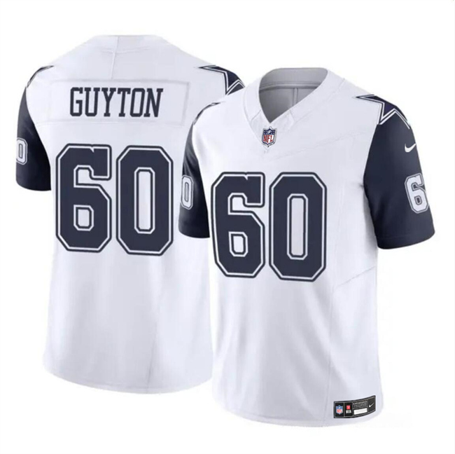 Dallas Cowboys #60 Tyler Guyton White 2024 Draft F.U.S.E Color Rush Limited Stitched Jersey - Zenithce