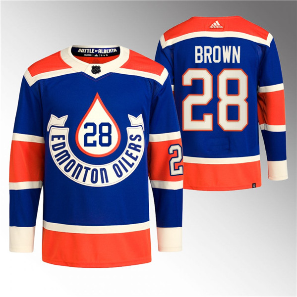 Edmonton Oilers #28 Connor Brown 2023 Royal Heritage Classic Primegreen Stitched Jersey - Zenithce