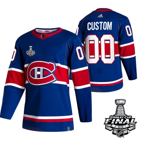 Montreal Canadiens Customized 2021 Blue Stanley Cup Final Stitched Jersey - Zenithce
