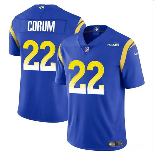 Los Angeles Rams #22 Blake Corum Blue 2024 Draft Vapor Untouchable Stitched Jersey - Zenithce