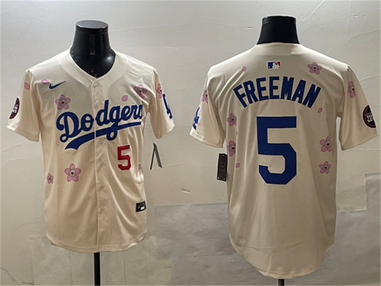 Los Angeles Dodgers #5 Freddie Freeman Cream 2025 Tokyo Series Limited Stitched Jersey - Zenithce