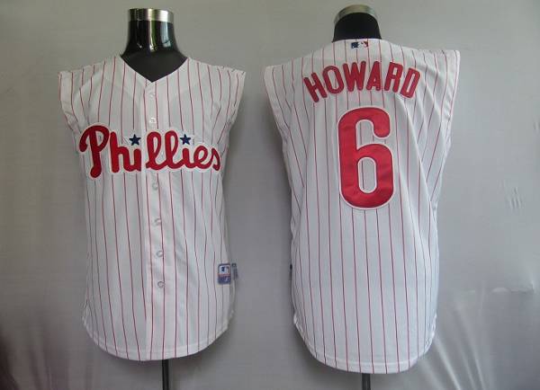 Phillies #6 Ryan Howard White(Red Strip) Vest Style Stitched Jersey - Zenithce