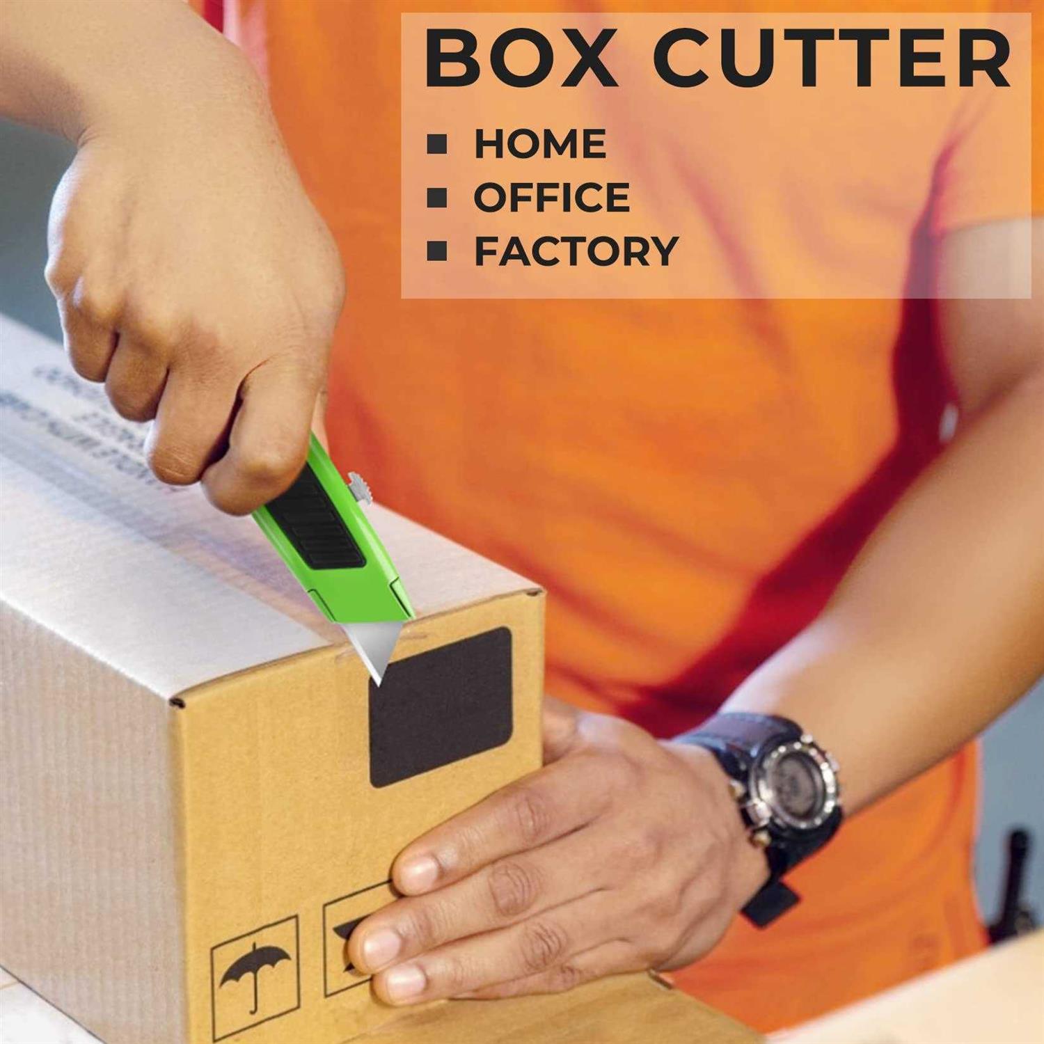 Jetmore 2 Pack Box Cutter Utility Knife Razor Knife Box Knife, Box Cutter 10 Sk5 Blades - Zenithce