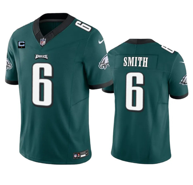 Philadelphia Eagles #6 DeVonta Smith Green 2023 F.U.S.E. With 1-Star C Patch Vapor Untouchable Limited Stitched Jersey - Zenithce