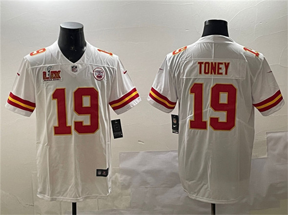 Kansas City Chiefs #19 Kadarius Toney White 2025 Super Bowl LIX Patch Vapor Untouchable Limited Stitched Jersey - Zenithce