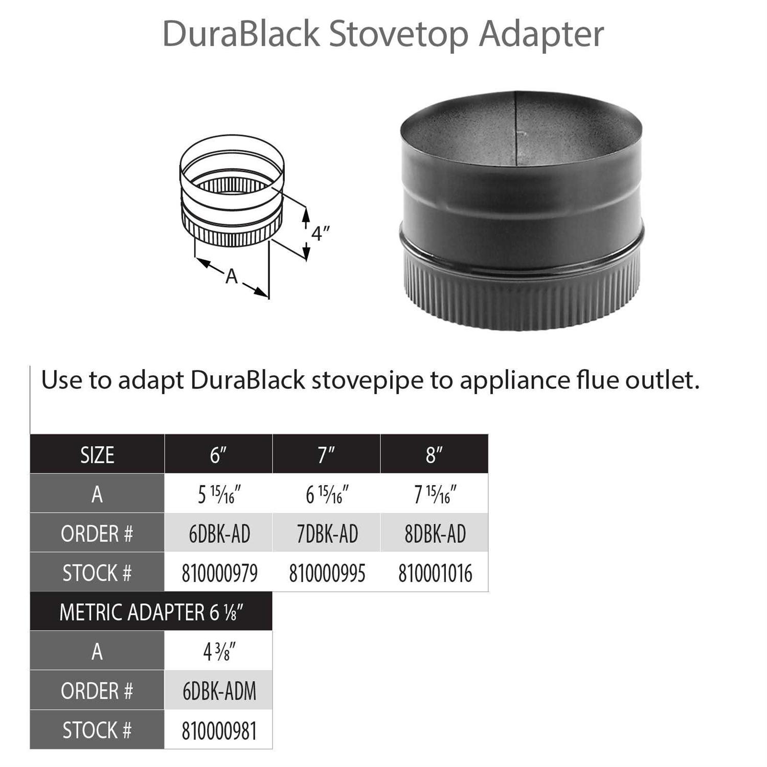 DuraVent 8DBK-48 DuraBlack Diameter Single-Wall Black Pipe - Zenithce