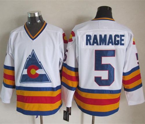 Avalanche #5 Rob Ramage White CCM Throwback Stitched Jersey - Zenithce
