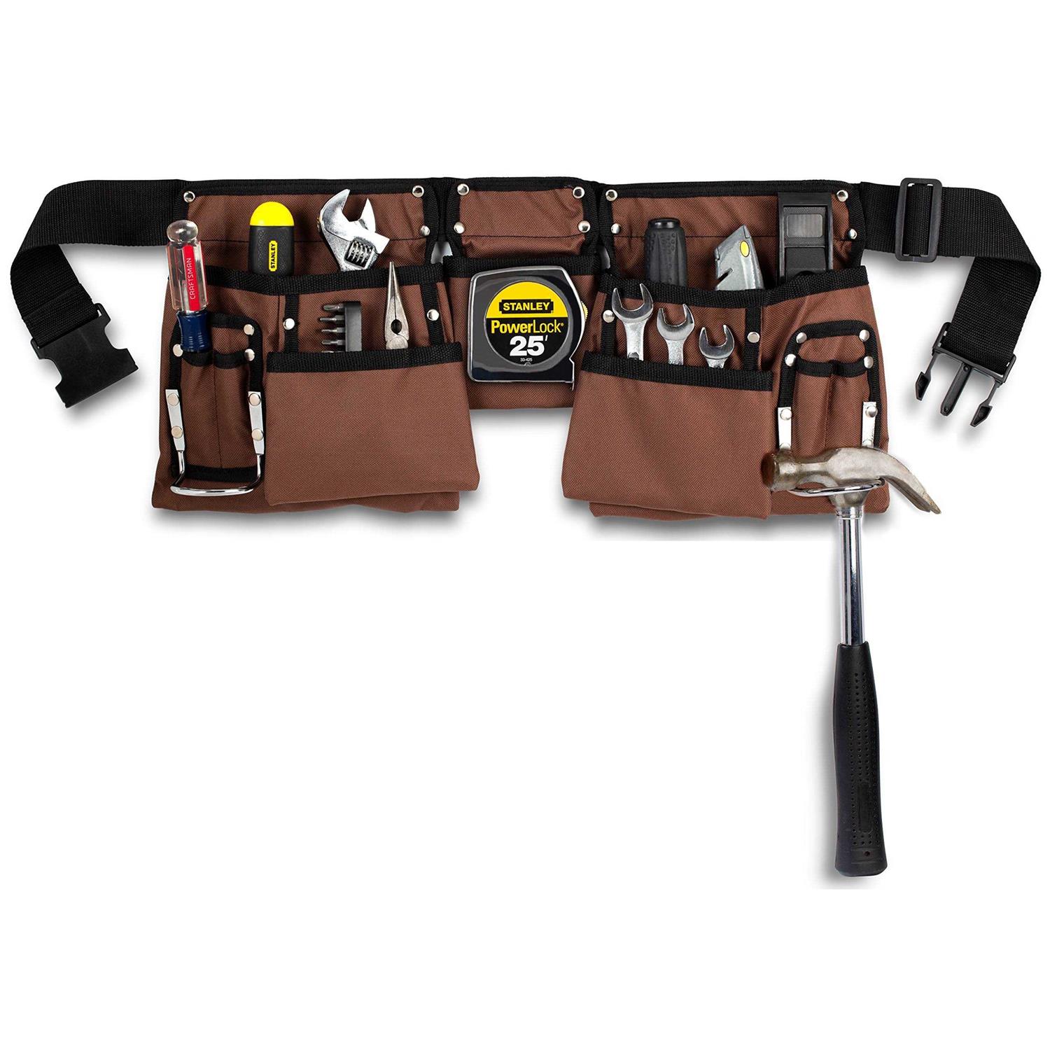 Glossyend 11 Pocket 600d Polyester Kids Tool Belt Work Apron Great for Pretended Play Role - Zenithce